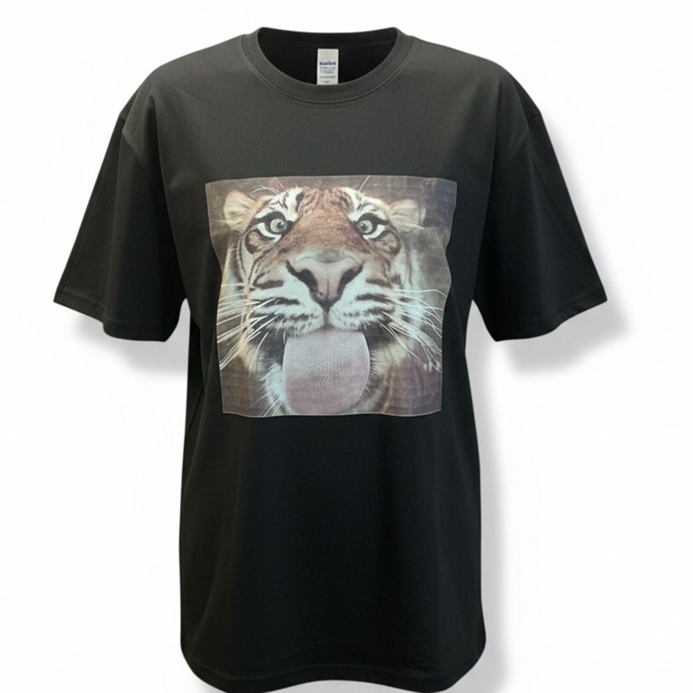 Funny Tiger Graphic Novelty T Shirt XL Wild Animal Print Cotton Tee